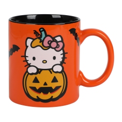 BIOWORLD Hello Kitty Happy Halloween 16OZ Ceramic Mug In Orange