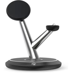 YOULIGHTS 3 In 1 Wireless Charger Stand, Desktop Charging Station - 15W, Magnetically Attached Charging Pad, Automatic Induction Identification