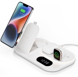 YOULIGHTS All-Rounder 4 In 1 Fast Wireless Charging Nightlight Clock, Wireless Charging Station With Led Clock