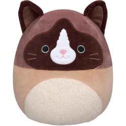 SQUISHMALLOWS Original 16-Inch Woodward Snowshoe Cat With Fuzzy Belly