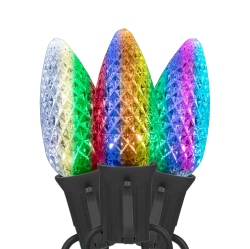 NOVELTY LIGHTS LLC Novelty Lights C9 RGBww Christmas Lights, 25 Feet Color Changing Led String, 25 Bulbs \w 7 Colors Plus Dynamic Effects, Commercial