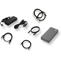D.O.E LLC Lenovo Thinkpad Universal USB-C Dock V2-40B70090Us With Uberspeed Cable Bundle - 2X Displayport 1.4, 1X HDMI 2.1 & 1 Cat8