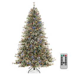 COSTWAY 7.5 Ft Artificial Christmas Tree With 360° Quick Power Connector 1086 Pine Needles