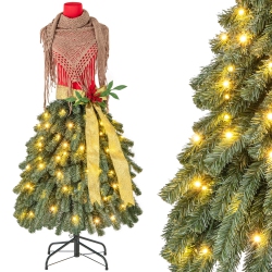 COSTWAY 5 Ft Artificial Mannequin Tree With 248 Branch Tips 100 Warm Led Lights In White