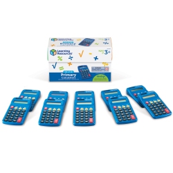LEARNING RESOURCES Primary Calculator, Basic Solar Powered Calculators, Teacher Set Of 10 Calculators, Ages 3+