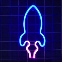 OLLNY DECOR Planet Neon Sign, Night Light Wall Decor for Kids Room Christmas Birthday Wedding Party Decorations, USB/battery Operated