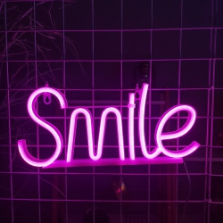 OLLNY DECOR 1-PCs Neon Sign, Smile Neon Sign Led Neon Light Night Lamp USB Battery Powered Led Neon Light Sig