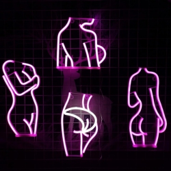 OLLNY DECOR 1-PCs Sexy Lady Body Neon Sign, USB/battery Powered Led Wall Decor for Bedroom, Man Cave, Bar, Party In Pink