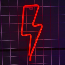 OLLNY DECOR 1-PCs Neon Signs Lightning Bolt Neon Light Sign for Wall Decor, Battery Or USB Powered Led Lightning Light Neon Sign