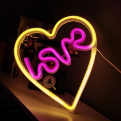 OLLNY DECOR Neon Night Light, Cupid Neon Sign, USB Or Battery Powered Neon Wall Decoration, for Christmas Birthday Wedding Party Kids Room Living Room