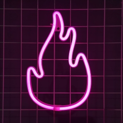 OLLNY DECOR 1-PCs Neon Sign, Flame Neon Sign Led Neon Light Night Lamp USB Battery Powered Led Neon Light Sign Bedroom Wall Decor