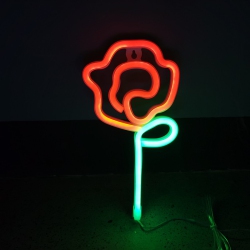 OLLNY DECOR 1-PCs Flower Customizable Led Neon Sign，night Lights Signboard, 28X14Cm (Color : Red)