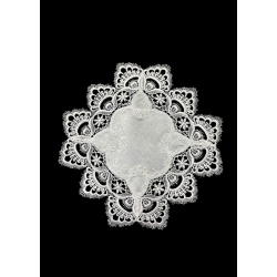 JIALLO Floral Lace Embroidered Cutwork Round Placemat, 15-Inch Diameter Table Linen Decor, Water Resistance, Machine Wash Safe In White