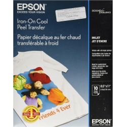 EPSON S041153 Iron-On Transfer Paper, Letter Size, 10 Sheets Ink