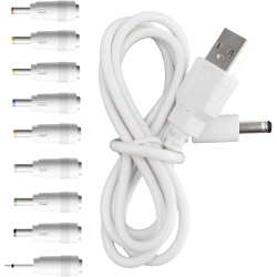 BOEEA 5V Dc Power Cord Replacement Charger, USB to Dc Plug Charging Cord With 9 Connectors Adapters for Moon Lamp, Mage