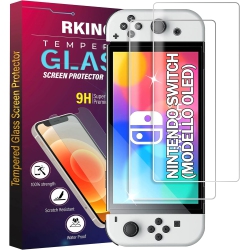RKINC Screen Protector [2-Pack] for Nintendo Switch (Model O) 2021, Tempered Gl Film Screen Protector, 0.33Mm