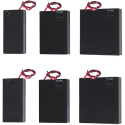 STEMEDU 6PCs Aa Y Holder Case With Leads Wires On/off Switch 1.5V Y Spring Storage Box (2 X 2 Slots