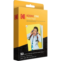 KODAK 2"x3" Premium Zink Photo Paper (50 Sheets) Compatible With Printomatic, Smile And Step Cameras