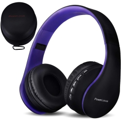 POWERLOCUS Bluetooth Over-Ear Stereo Foldable Headphones, Wired S Rechargeable With Built-In Rophone