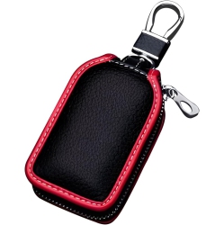 TSUGAMI Car Key Fob Cover Case, Leather Auto Smart Key Holder, Keychain Case With Mesh Window for Remote Key Fob