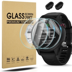 SUOMAN 3+2 Pack for Garmin Forerunner 255S/255S Music Screen Protector+ Charger Port Protector, [Anti-Scratch] 9H In Multicolor