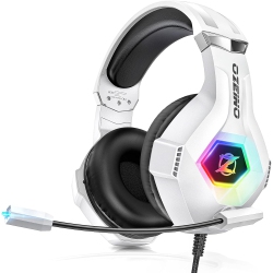 OZEINO Gaming for PC Ps4 Ps5 Stereo Gaming Headphones With Flexible Noise Cancelling Rophone, Soft Memory