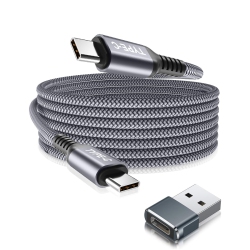 BASESAILOR Type C to C 100W Cable 15Ft With USB Adapter, Power Delivery Fast Charging Pd Charger Cord for Iphone 16 Plus
