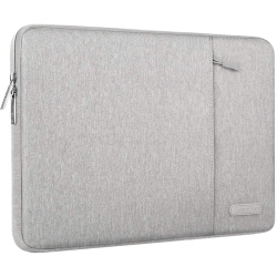 MOSISO Laptop Sleeve Bag Compatible With Laptop 13 Inch, Polyester Vertical Case With Pocket In Gray
