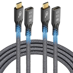 CHENLENIC USB C 3.2 Extension Cable, 2 X 20GBps USB 3.2 Gen2 Type-C Male to Female Extender Cable Ultra HD 4K60Hz 240W Charging