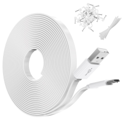 ANLINK 30Ft Flat Power Extension Cable for Wyzecam, Yi Camera Nestcam Blink Wyze Cam Og Wyze Cam Pan Netvue Kasa Cam Cloud