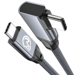USEBEAN USB C to USB C Cable 6.6Ft, 90 Degree USB 3.2 Gen2X2 20GBps Data Transfer USB Type C Cable, Type-C to Type-C Pd