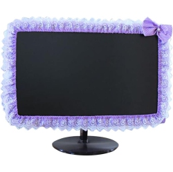 KABAKE 23"-26" Lovely Cute Computer Monitor Cover With Elastic Pen Pocket Bow-Knot Laptop Tv Lcd Screen Monitor Decoration