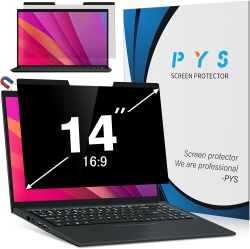 PYS Magnetic Laptop Privacy Screen 14 Inch (16:9 Aspect) - Computer Screen Privacy Shield, Anti-Glare Light In Blue