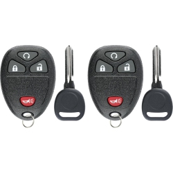 KEYLESSOPTION Keyless Entry Remote Control Car Key Fob Replacement for 15913421 With Key (Pack Of 2)