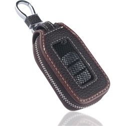 4UNEED Car Key Fob Cover With Mesh Window, Leather Key Fob Case, Universal Key Fob Protector Car Accessories for Women & Men