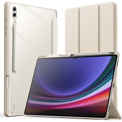 JETECH Case for Samsung Galaxy Tab S9 Ultra 14.6-Inch With S Pen Holder, Clear Transparent PC Back, Shockproof Tri-Fold