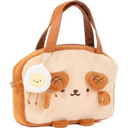 GEEKSHARE Toast Plush Bag With A Shoulder Strap, Crossbody Tote Bag Compatible With Nintendo Switch/o And Other