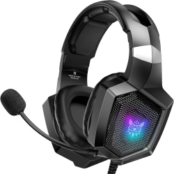 NANDDI Gaming With Rophone, Gaming Headphones for Ps4 Ps5 PC With RGB Lights, Playstation With Noise