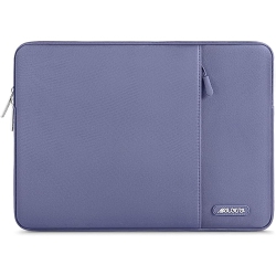 MOSISO Laptop Sleeve Bag Compatible With Laptop 13 Inch, Polyester Vertical Case With Pocket, Lavender In Gray