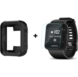 LAMSHAW for Garmin Forerunner 35 Case, Silicone Case With Screen Protector (2 Pack) for Garmin Forerunner 35 Watch In Multicolor