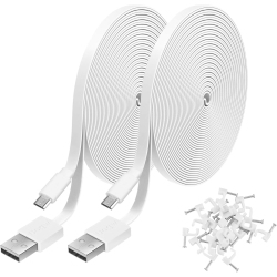 UOGW 2 Pack 10Ft Power Extension Cable Compatible With Wyzecam, Wyzecam Pan, Wyze Cam Og, Kasacam Indoor, Nestcam