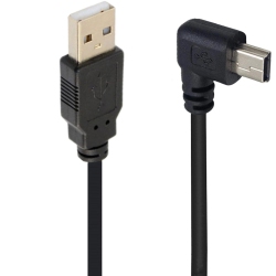 SHANFEILU 90 Degree Mini USB Cable Angle Mini 5Pin USB B Male to USB 2.0 Male Data Sync Charging Extension Cable