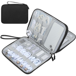 MEALPREP Travel Electronic Organizer Double Layer Cable Organizer Bag Portable Storage Case for Cable Cord, Phone, Charger, Power