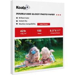 KOALA PAPER Koala Brochure Paper Double Side Glossy for Printing Photo 8.5X11 Inches 100 Sheets Compatible With Inkjet Printer 42Lb