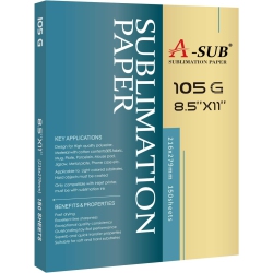 A-SUB Sublimation Paper- 150 Sheets Heat Transfer Paper 8.5X11 Inch Compatible With Inkjet Sublimation Printer 105G