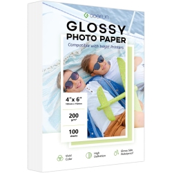 GOEFUN 4X6 Photo Paper, Glossy Photo Paper 4X6 Inkjet Photo Printer Paper 100 Sheet, 200Gsm Thick Photo Paper for Dye