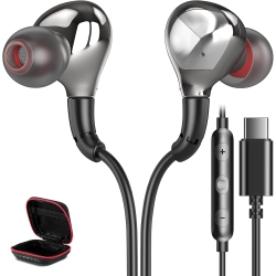 COOYA USB C Headphones for Samsung S24 Ultra S23 S22 Fold5 A54 S21, Type-C Wired Earbuds+ Hifi Stereo Noise Canceling