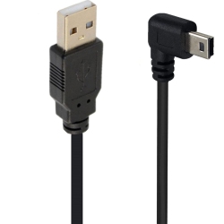 SHANFEILU 90 Degree Mini USB Cable Angle Mini 5Pin USB B Male to USB 2.0 Male Data Sync Charging Extension Cable
