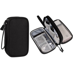 HPFULSEAZN Small Electronic Travel Organizer Bag Waterproof Portable Double Layers Storage Bag Universal Carrying Pouch Bag