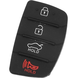 HIHAHA 4 Button Car Remote Fob Case Cover Insert Rubber Pad Keypad Replacement for Hyundai/durable/rubber / 1 PCs In Black